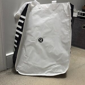 Lululemon White and Black Tote Bag